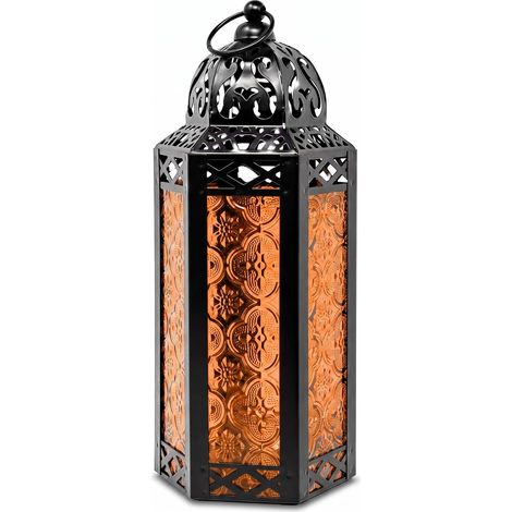 Chandelier, porte - bougie décoratif pour table ou suspension, décoration de meubles, décoration d'intérieur, Patio ou porche extérieur, mariage, Ambre (1/5)