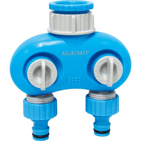 Verteiler AQUACRAFT® 550259, Premium, 2-Wege, Dual, Garten, für Schlauch (Ersatz 256613)