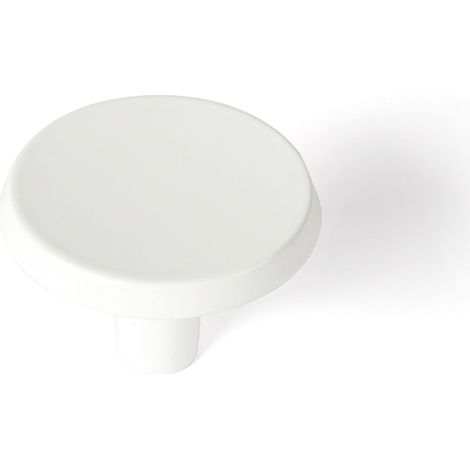 Bouton de meuble Style contemporain Fabriqué en Zamac Fini blanc mat Mesures 353523mm Système de fixation vissé Comprend des vis M4 2 unités - talla (1/2)