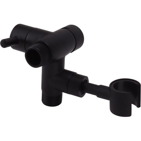 Shower head diverter, water separator, shower arm, diverter for hand shower and fixed spray head 108 black (1/4)