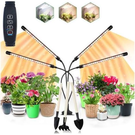 TAISHENGDA Pflanzenlampe, 80 LED Vollspektrum-Wachstumslampe 3000k 5000k 660nm mit Timer, 10 Stufen, 3 Modi für Zimmerpflanzen und Gemüse (1/5)