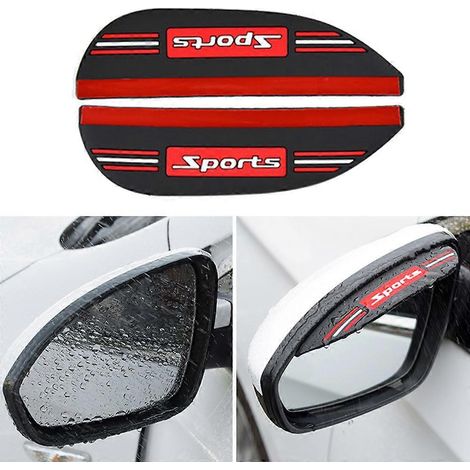 Lot de 2 pare-pluie noirs pour rétroviseurs de voiture, compatibles avec tous les modèles. Accessoires auto. (1/5)