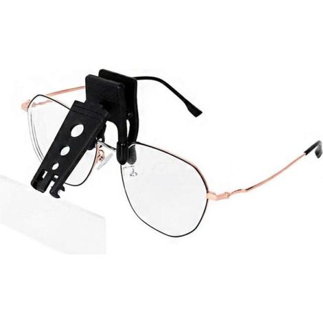 Loupe à clipser pour lunettes avec 3 lentilles interchangeables, clipsable et rabattable mains libres 1,5 x 2,5 x 3,5 x pour la lecture, la couture