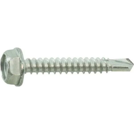 Viti per lamiera A4 in acciaio inox 6,3x90 con testa esagonale autoperforante, 20 pz.