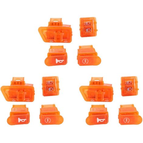 12 boutons de klaxon, de clignotants et de démarrage pour motos, compatibles avec DIO ZX AF27 AF28 AF34 AF35, orange. (1/5)