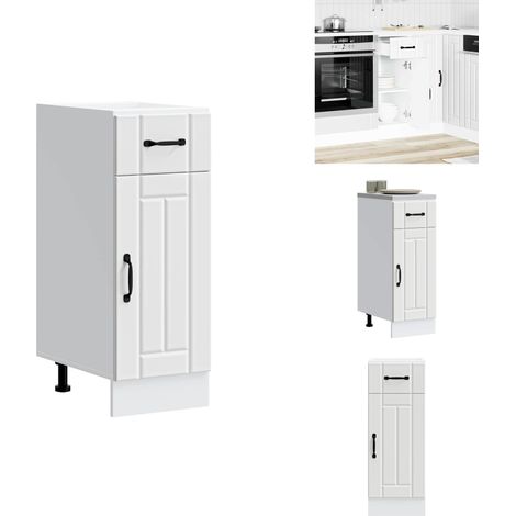 Armoire de cuisine Lucca blanc bois d'ingénierie - Armoire De Cuisine - Armoires De Cuisine - Meuble D'évier - Meuble D'évier De Cuisine (1/5)