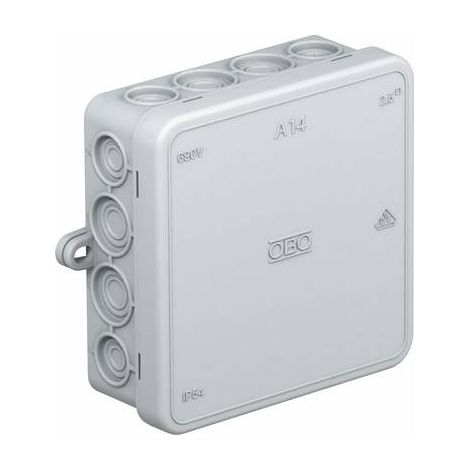 OBO Bettermann Caja de derivación de cables 100x100x38 Polietileno gris claro RAL 7035, 2000378