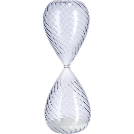 Clessidra kronos Trasparente realizzata in vetro decorazione da interno -Ø10 x h 29cm / Azzurro-Bianco (1/5)