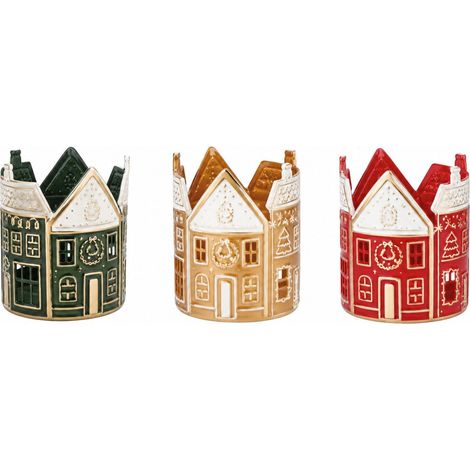 Ad Trend Mini Casa Decorativa Natalizia in Ferro Assortita 20x20xH25 cm 1 Pz – Decorazione di Natale (1/2)