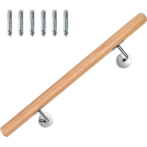 Randaco Corrimano in faggio 50cm supporto per balaustra con supporto angolare