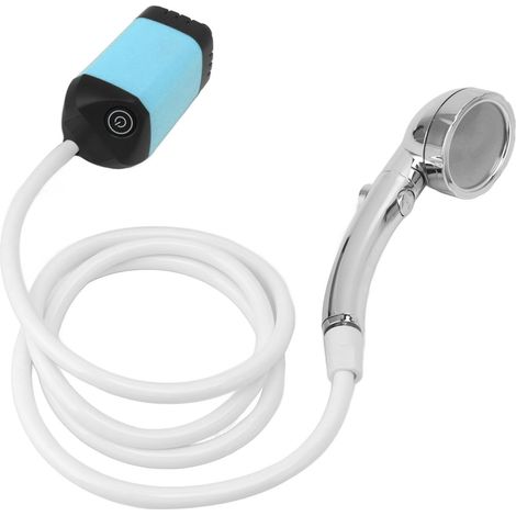 Douche Portable Camping 3 Vitesses Réglable Pompe Douche Extérieur Électrique Rechargeable Bleu (1/5)