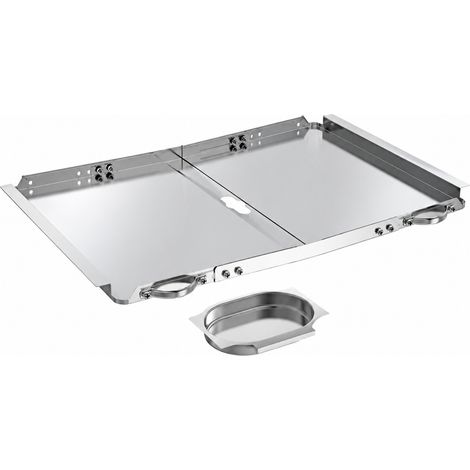 Bac récupérateur de graisse extensible en acier inoxydable argenté pour barbecue argent 70 × 40 × 5 cm 2,2 kg – Livraison gratuite
