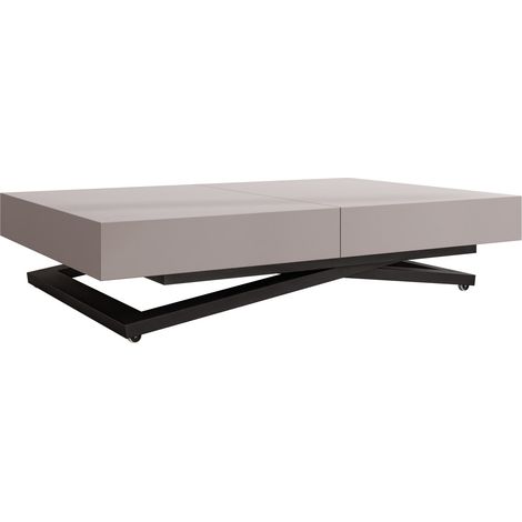 Mesa de centro convertible Oswego 171, Cachemira, 27x80x120cm, Diámetro: 0, Aglomerado laminado, Angular