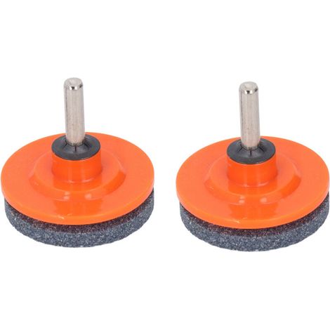 royaluxe -Affût de lame de tondeuse à gazon en acier inoxydable, accessoires de lame de forage ABS pour jardin cour Orange 2 pièces (1/5)