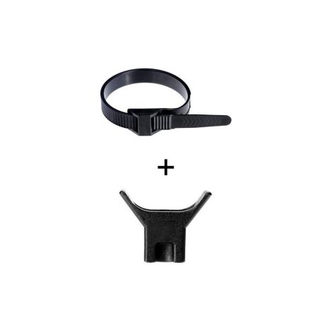 Ram - Collier de fixation nylon - noir - 180x9 + Embase u00e0 visser - Collier x100 (59118) +Embase x100 (59220) (1/2)
