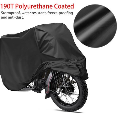 LAN Noir en haut, argenté en basL:22095110 Housse de moto en taffetas, housse imperméable et anti-poussière, housse de moto, housse de moto, droite (1/5)