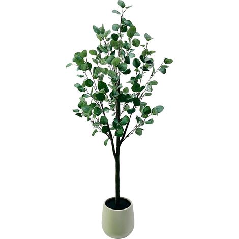 Pianta artificiale, aspetto realistico, facile da montare, eucalipto 120 cm (1/2)