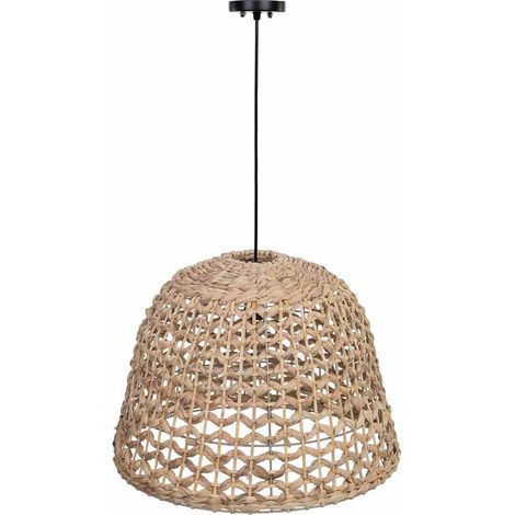 Lámpara de techo de fibra natural marrón D48x35h cm (1/5)