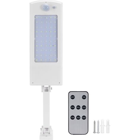 Lampe murale solaire LED avec détecteur de mouvement, coque blanche, lumière blanche, éclairage extérieur pour jardin (1/5)