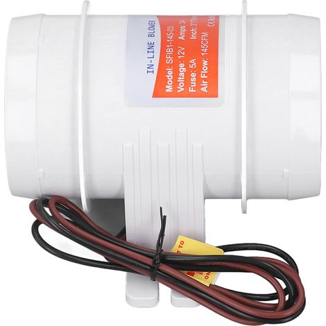Souffleur d'air en ligne 3 pouces 145 CFM 12 V haute efficacité pour cale marine, bateau, camping-car et yacht (1/5)
