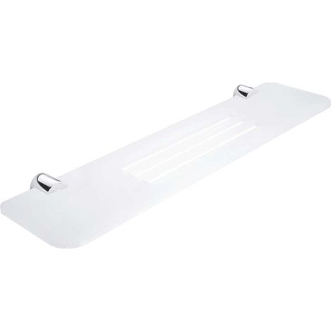 Nimco Bormo - Balda con orificios fresados, longitud 50 cm, plexiglás mate/cromo BR X350-26 (1/2)