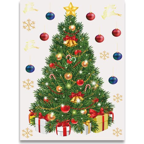 Autocollants de fenêtre de Noël, autocollants amovibles de Noël DIY, autocollants de fenêtre en PVC décoratifs et réutilisables pour les décorations d (1/5)