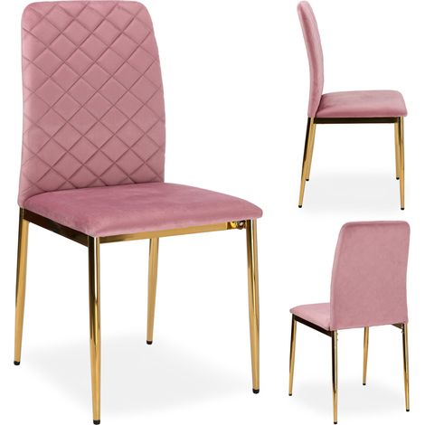 MAVERIK Samtstuhl, gold-rosa gepolstert
