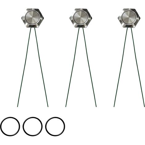 Trois pièces Bouton-poussoir en acier inoxydable, diamètre de montage 19 mm, résistant aux intempéries, fonctionnement 6-24V AC/DC, pour environnements intérieurs et extérieurs (1/5)