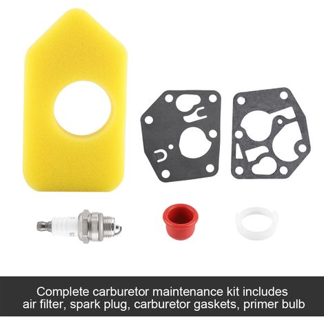 Kit de joint de diaphragme de carburateur, filtre à air et bougie d'allumage pour moteurs Briggs & Stratton et de nombreux petits moteurs (1/5)