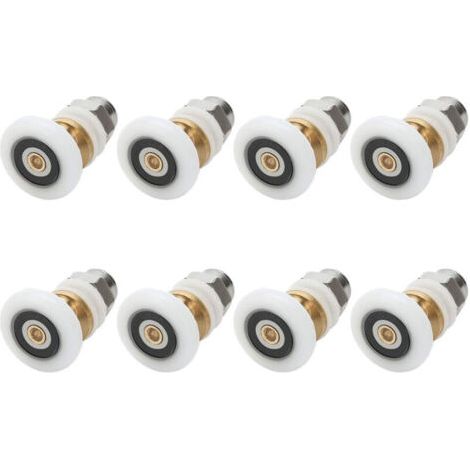 Roulettes Douche 27mm, Roulette Porte Coulissante Douche Roulement pour Porte de Douche 8 Pièces, (1/4)