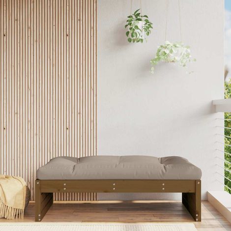Repose-pied de Jardin en Bois de Pin Massif Marron Miel avec Coussin 120x80 cm, 20kg - PANGIVO (1/5)