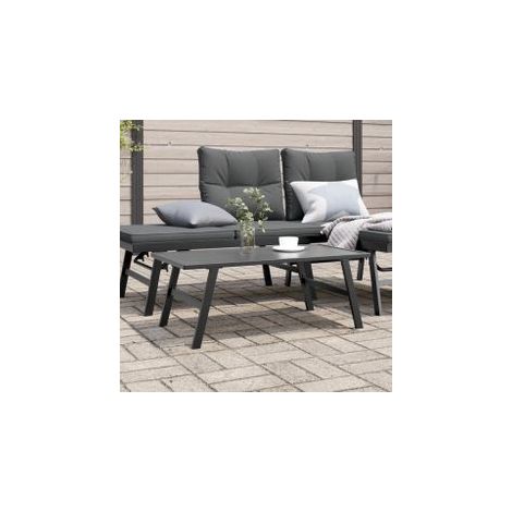 Table basse de jardin noir 90x45x35 acier enduit de poudre (1/5)