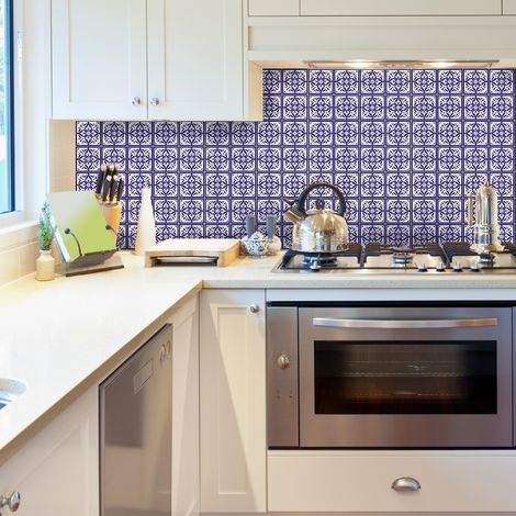 Sticker Mural Carrelage adhésif Cuisine Salle de Bain - 9 STICKERS CARRELAGES AZULEJOS JOSEFA - 9stickers10x10cm (1/5)