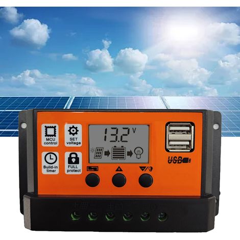 Contrôleur de charge solaire 12V 24V 30A avec affichage LED, régulateur de charge et de décharge pour l'alimentation électrique (1/5)