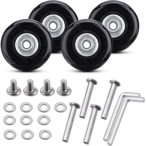 2 Pairs of Replacement Wheels for Suitcases 50x18mm with Wrench, Bearing Repair Tool (1/5)