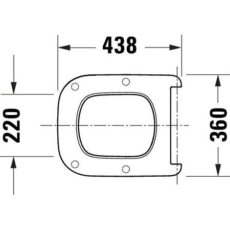 DURAVIT 0024290000 Abattant WC universel carré profond 434 mm plaque supérieure (1/4)