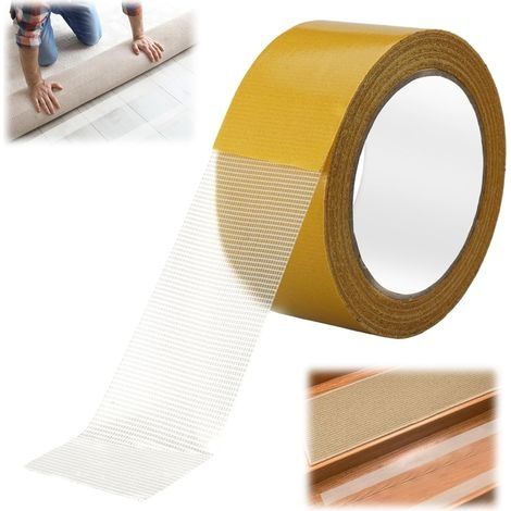 Ruban Adhésif Double Face Tapis,20m x 50mm Adhesif Double Face Extra Fort,Haute Adhérence,Sans Résidus,Ruban Adhésif Double Face,Double Face pour La Pose de Moquette,Revêtement de Sol (1/5)