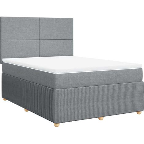 Maison Exclusive - Giroletto a Molle con Materasso Grigio Chiaro 160x200cm Tessuto (1/5)