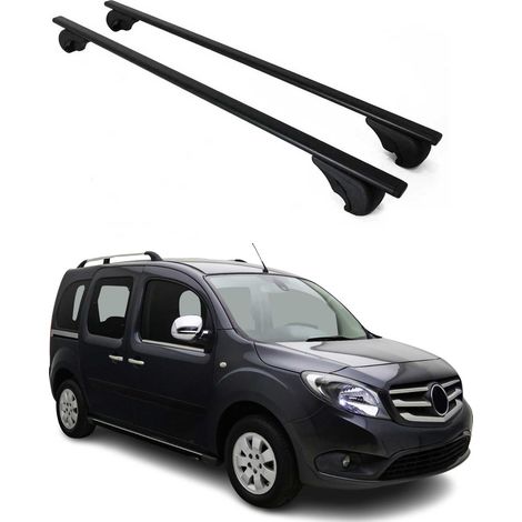 OMAC Barres de toit pour Mercedes Citan W420 2021-2026 – TÜV / DIN 75302:2019 – Antivol inclus – Charge max 75 kg – 2 barres Noir (1/4)