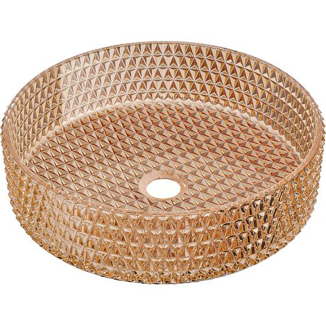 Mexen Aura lavabo sobre encimera de vidrio 39 x 39 cm, oro rosa - 24013968 (1/5)