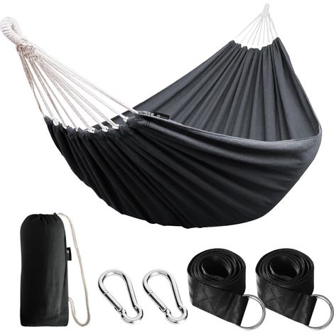 Hamac d'extérieur de Camping, en Plein air Portable en Toile, Léger avec Sangles respectueuses des Arbres, Sac de Transport, Parfait pour Le Jardin, Balcon, Patio, la Plage, Randonnée (1/5)