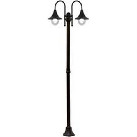 1PZ LAMPIONE 2 LUCI SU PALO MODELLO PARIGI - 2x100w IP44 cm.76x230h. colore nero