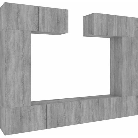 Maison Exclusive - 6-tlg. TV-Schrank-Set Grau Sonoma Holzwerkstof (1/5)