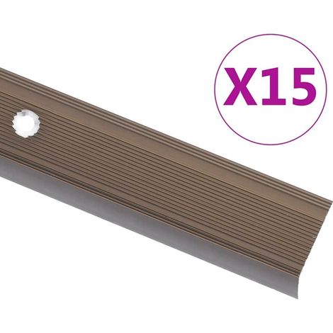 Profilé d'escalier en aluminium, 100 cm, finition marron, pour la protection des escaliers et un usage quotidien.-AquaForge (1/5)