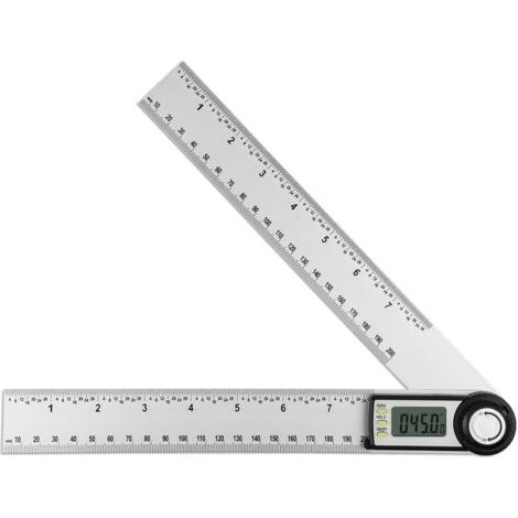 Détecteur D'angle Numérique 0-360 ° Inclinomètre Numérique Règle D'angle de Rapporteur en Alliage D'aluminium avec écran LCD pour la Réparation de la Construction du Bois (1/5)