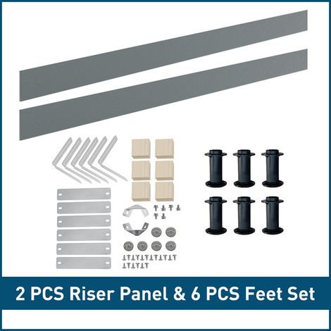 NRG Riser Panel Kit Parts for Square/Rectangle Shower Tray 1800mm Adjustable Feet Anthracite
