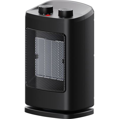 Mini radiateur soufflant PTC céramique 1500W à boutons rotatifs Chauffage compact silencieux 36-45dB, chauffe rapide, thermostat intelligent, 6 protections de sécurité, sans minuterie (1/4)