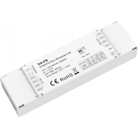 Unità Broadcast DALI DT6 DT8, Espansore Circuito Bus con Alimentatore Integrato Max 200mA, per DIM CCT RGB RGBW, AC220V