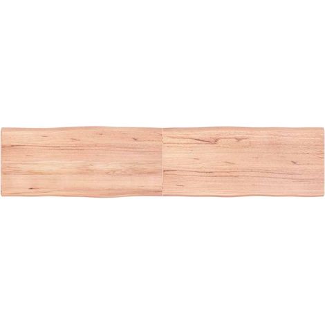 vidaXL Tablero mesa madera tratada borde natural marrón 180x40x(2-4)cm (1/5)