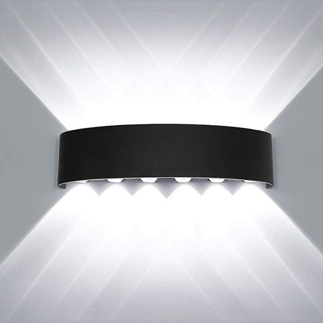 applique Murale Industriel Led 12w Lampe - Noir, Lumire Blanche Intrieur En Aluminium Lumire Up Down Pour Salon Loft Couloir Hall Escalier (1/4)
